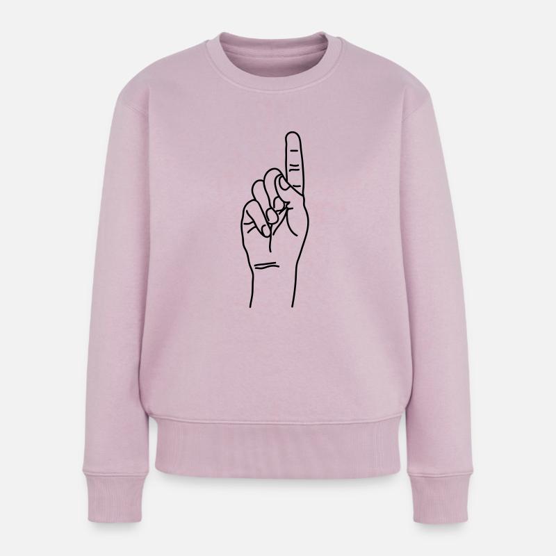 zeigefinger - Frauen Premium Bio Pullover - Altrosa