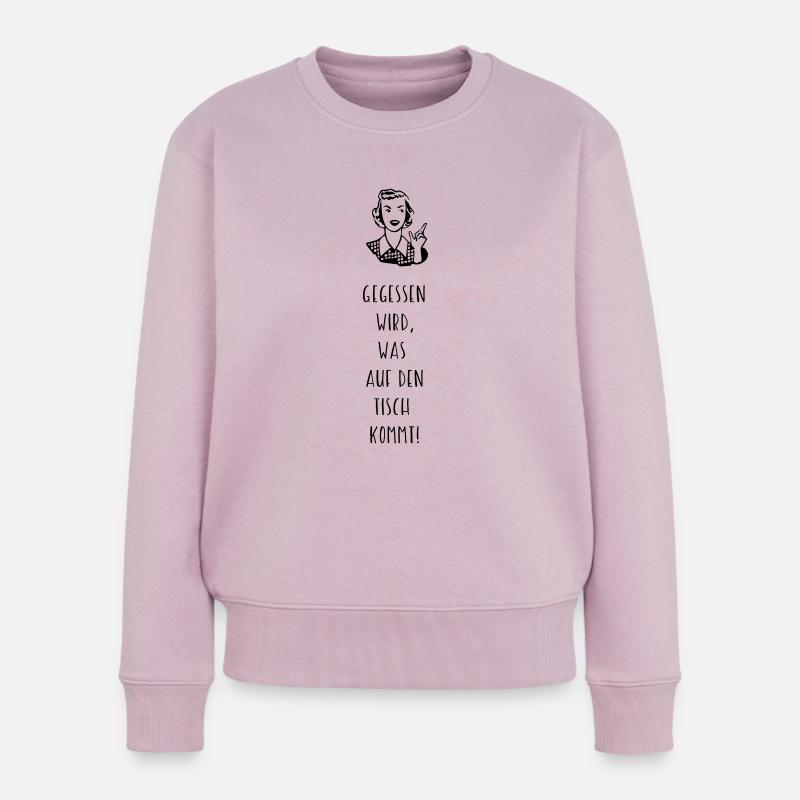 Gegessen wird was auf den Tisch kommt Kochschürze - Frauen Premium Bio Pullover - Altrosa