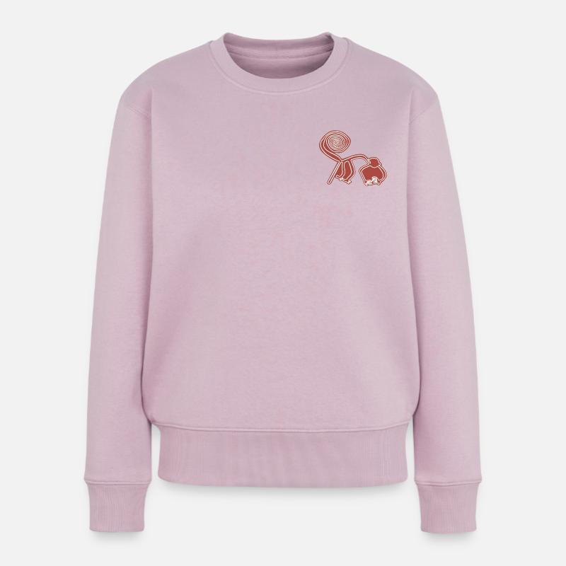 Nazca Lines Monkey - Women's Premium Organic Jumper - dusky pink