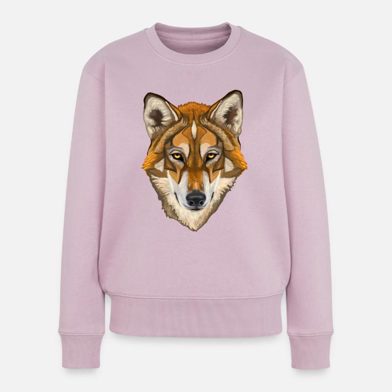 Wolf - Frauen Premium Bio Pullover - Altrosa