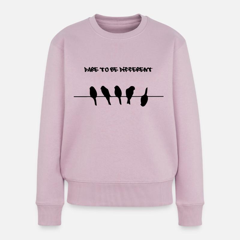 Dare to be different birds - Frauen Premium Bio Pullover - Altrosa