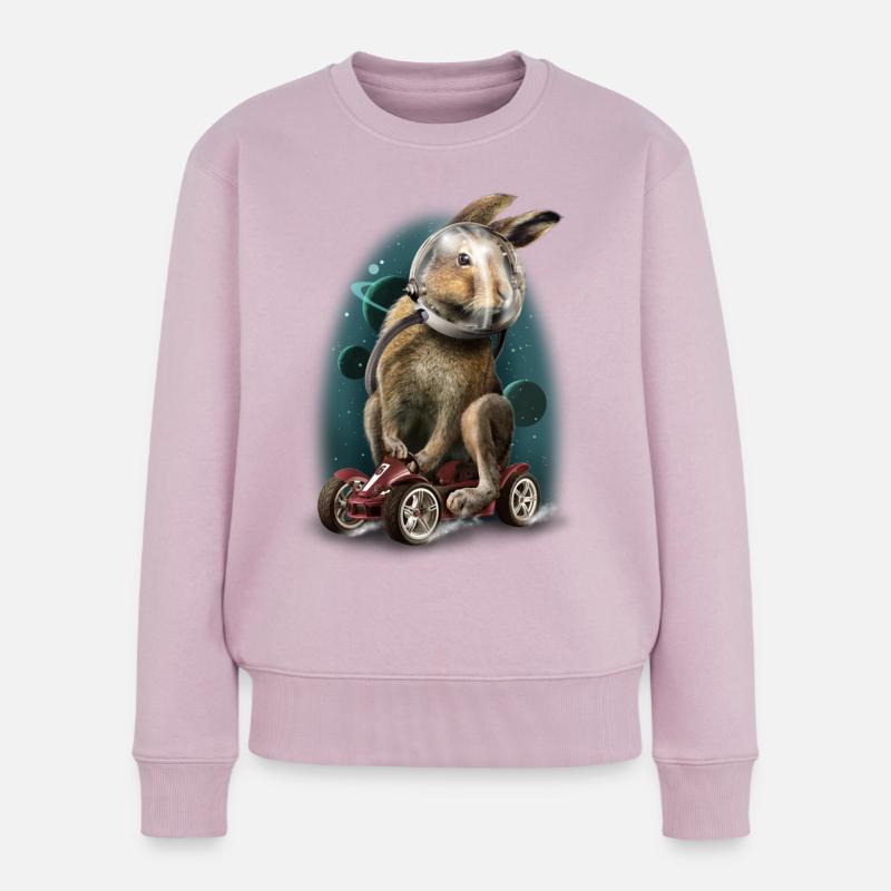 Rabbit race - Pull Premium bio Femme - rose poudré