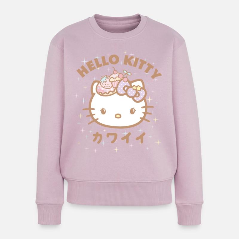 Hello Kitty Styles Kawaii Avec Des Étoiles - Pull Premium bio Femme - rose poudré