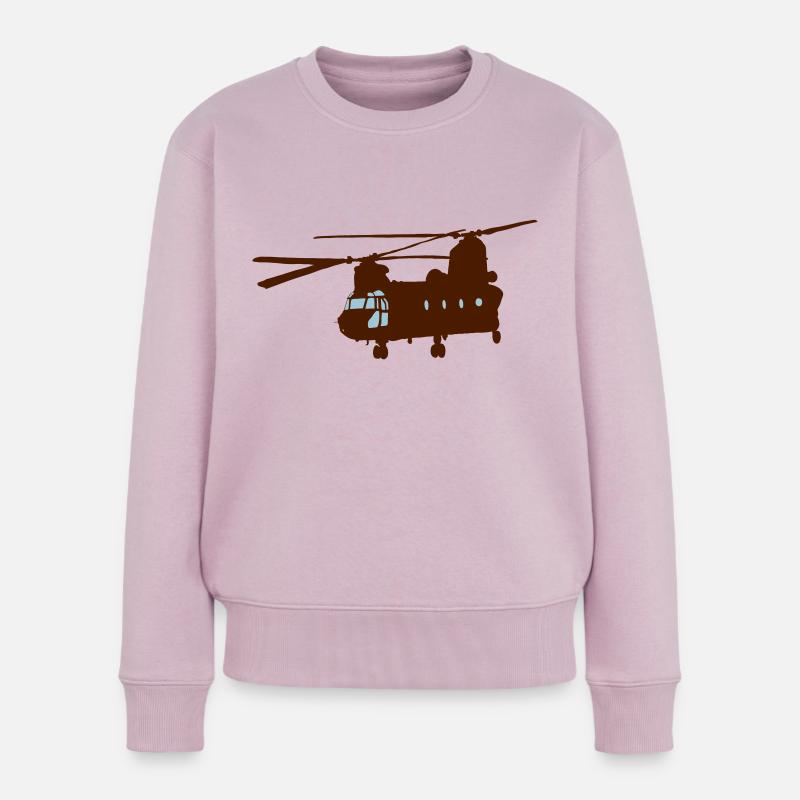 Hubschrauber - Frauen Premium Bio Pullover - Altrosa