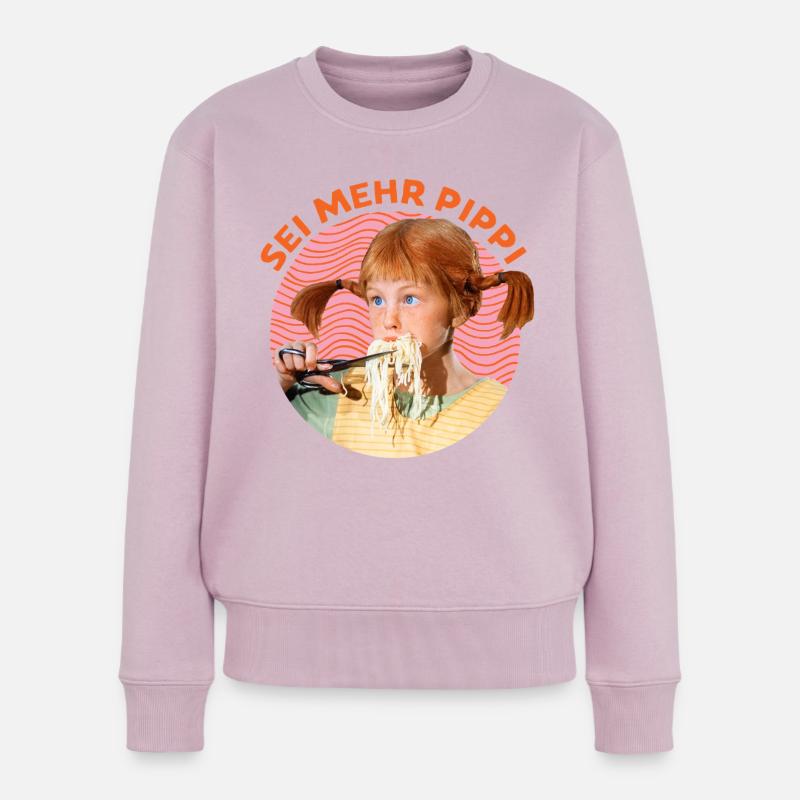 Pippi Langstrumpf Design Sei Mehr Pippi - Frauen Premium Bio Pullover - Altrosa