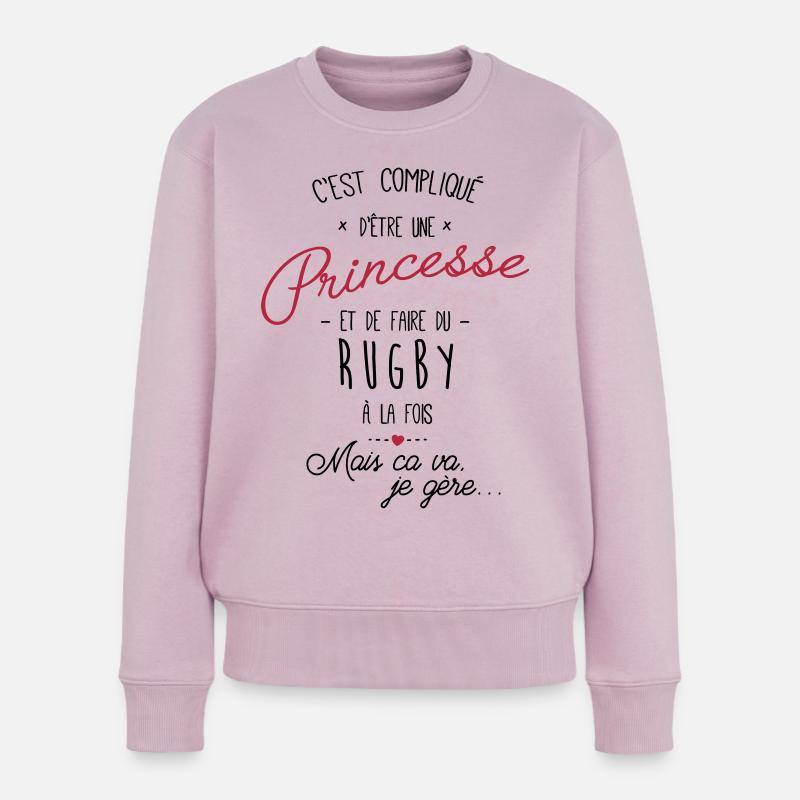princesse et Rugby - Pull Premium bio Femme - rose poudré