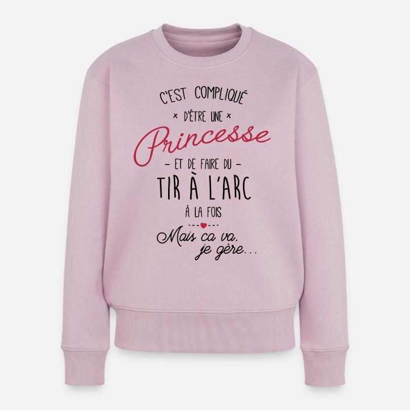 princesse et tir a l'arc - Pull Premium bio Femme - rose poudré