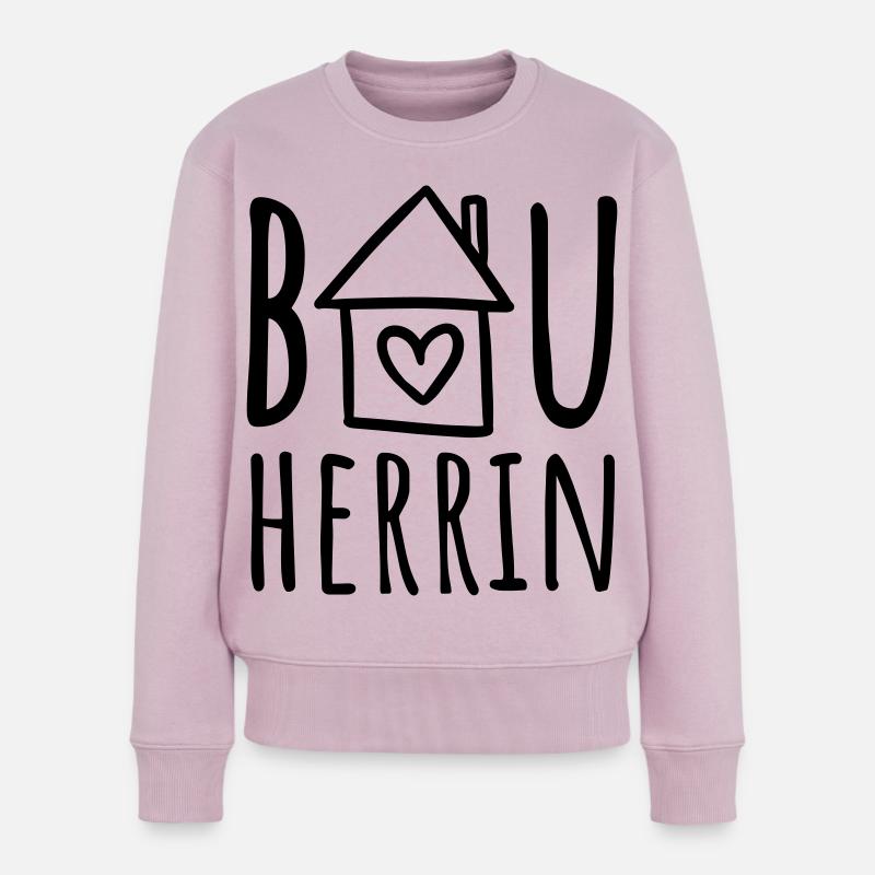 Bauherrin (Farbwechsel / Farbe änderbar) - Frauen Premium Bio Pullover - Altrosa