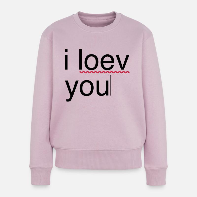 i love you error - Pull Premium bio Femme - rose poudré