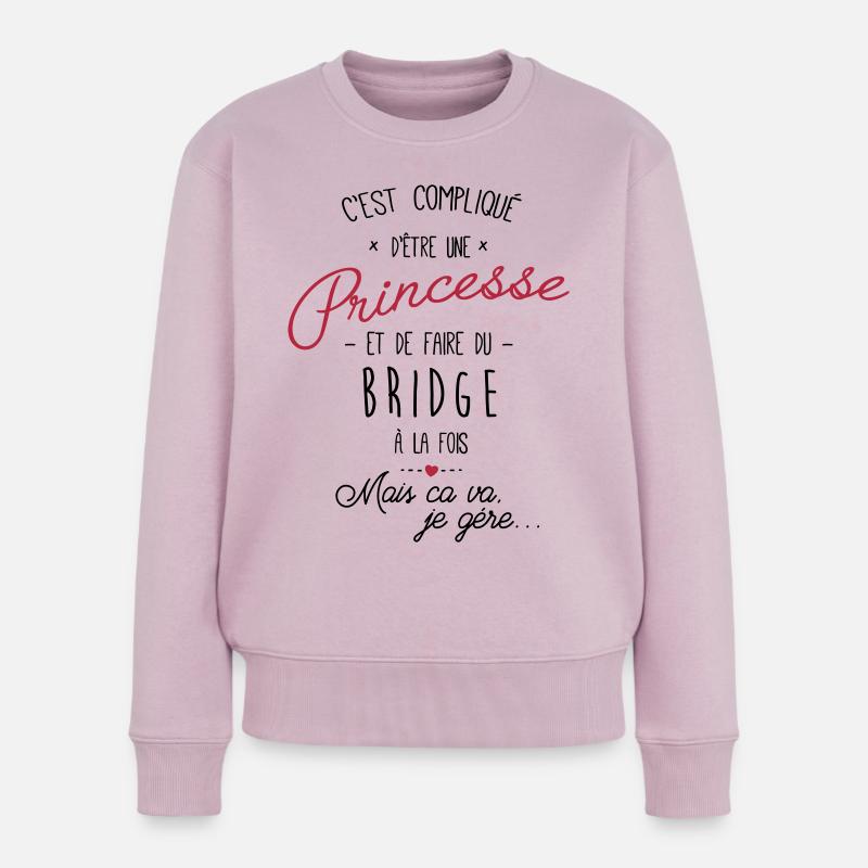 princesse et Bridge - Pull Premium bio Femme - rose poudré