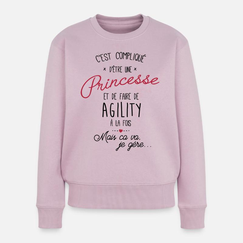 princesse et Agility - Pull Premium bio Femme - rose poudré