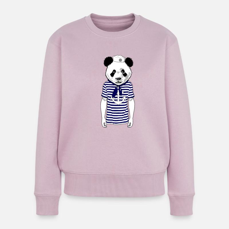 Panda Seemann - Frauen Premium Bio Pullover - Altrosa