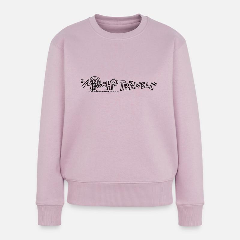 mt schreft kontur - Frauen Premium Bio Pullover - Altrosa