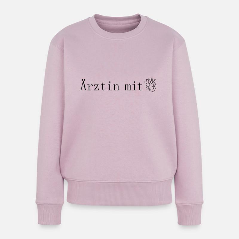 Ärztin mit Herz - Frauen Premium Bio Pullover - Altrosa