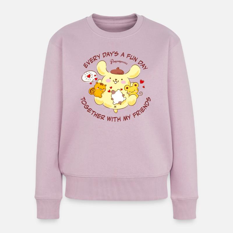 Pompompurin Avec Des Amis Every Day's A Fun Day - Pull Premium bio Femme - rose poudré