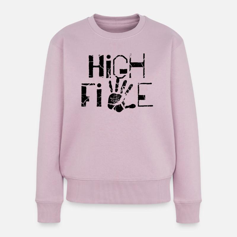 High five - Frauen Premium Bio Pullover - Altrosa