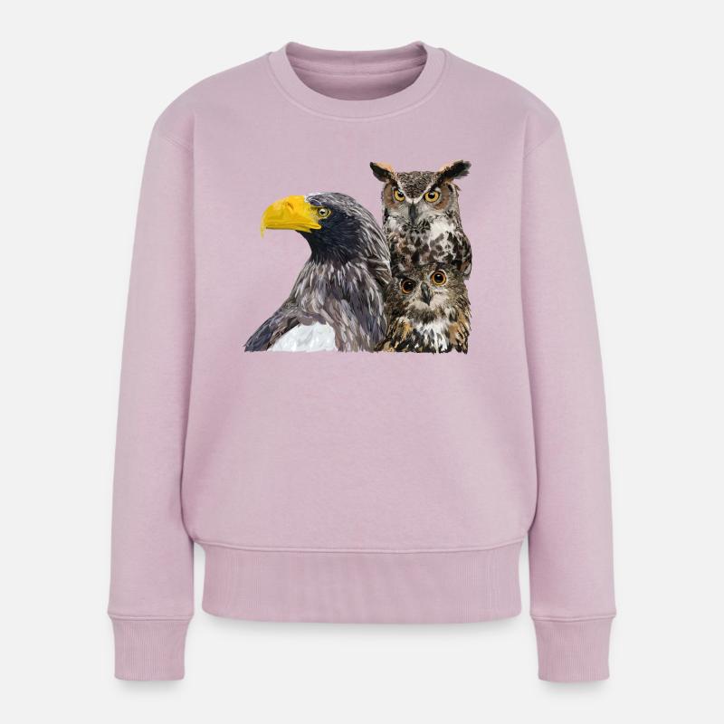 Raubvögel - Frauen Premium Bio Pullover - Altrosa