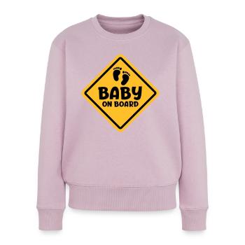 Slogan baby on board - baby on board Being pregnant - Women's Premium Organic Jumper - dusky pink - Front - Julia (174cm)