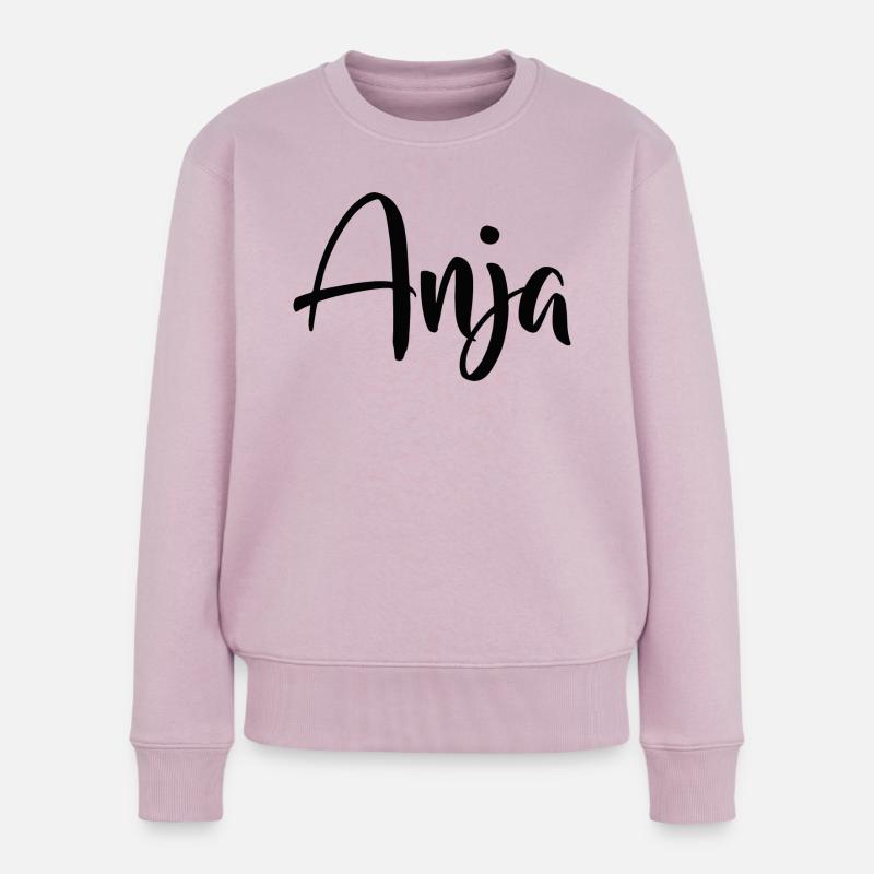 Name - Anja - Frauen Premium Bio Pullover - Altrosa