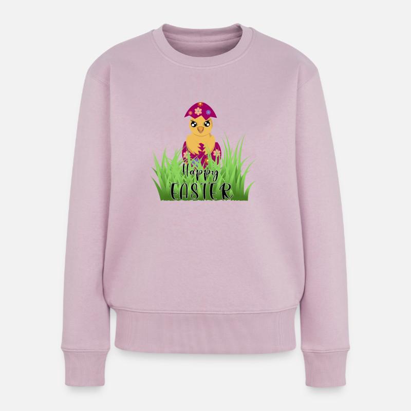 Gelbes Huhn - Frauen Premium Bio Pullover - Altrosa