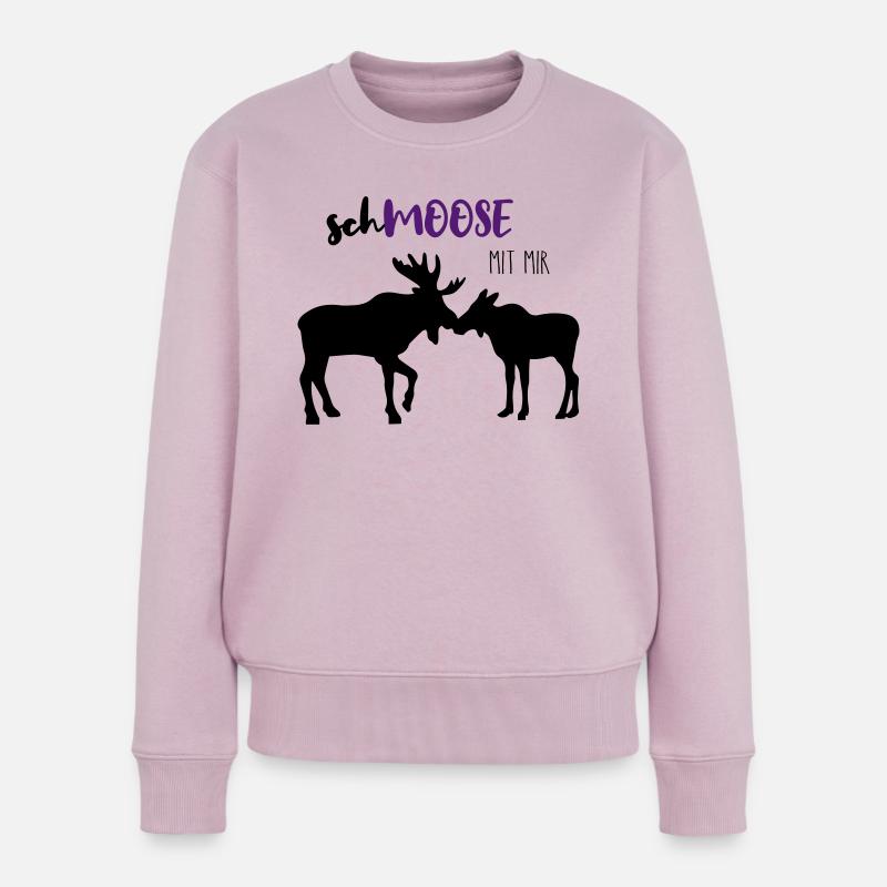 Moose Love - Frauen Premium Bio Pullover - Altrosa
