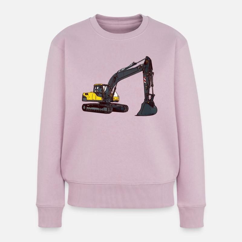 Excavator Excavator construction sites work design - Pull Premium bio Femme - rose poudré