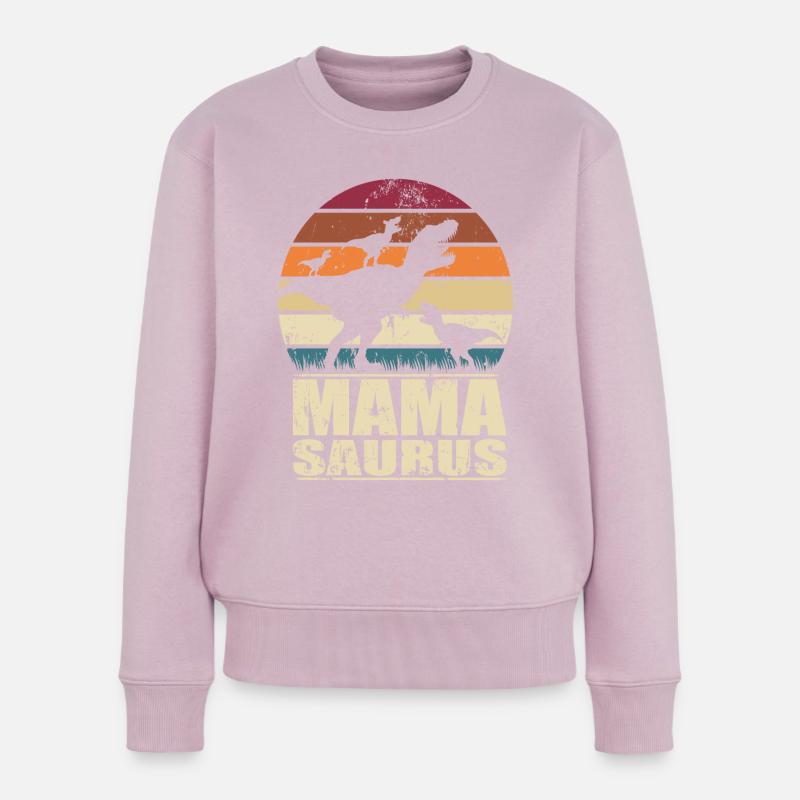 Mamasaurus Rex Dinosaurier Mutter Dino Drillinge - Frauen Premium Bio Pullover - Altrosa