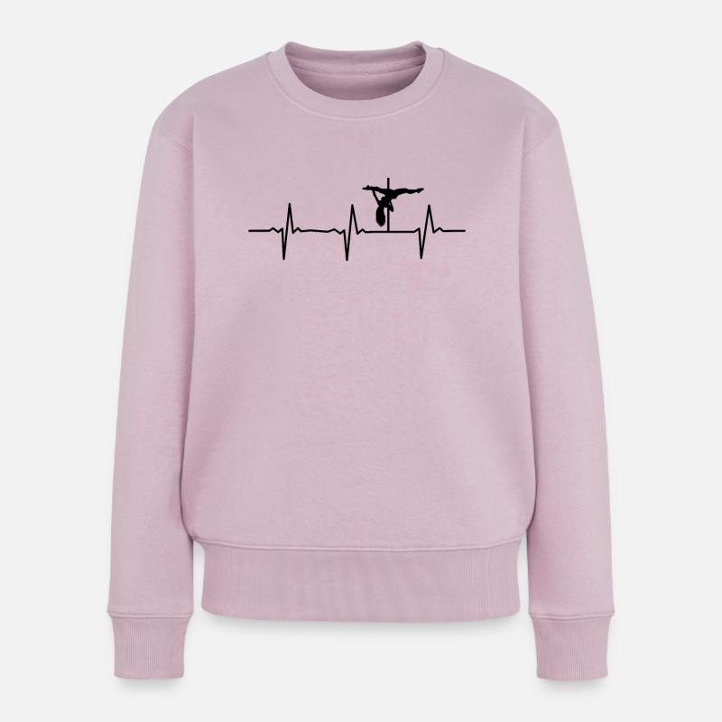 Pole Dance Heartbeat - Pole Dancing Girl - Frauen Premium Bio Pullover - Altrosa