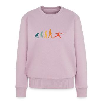 Fechten Evolution Retro Fechter Fechtsport - Frauen Premium Bio Pullover - Altrosa - Vorne - Julia (174cm)