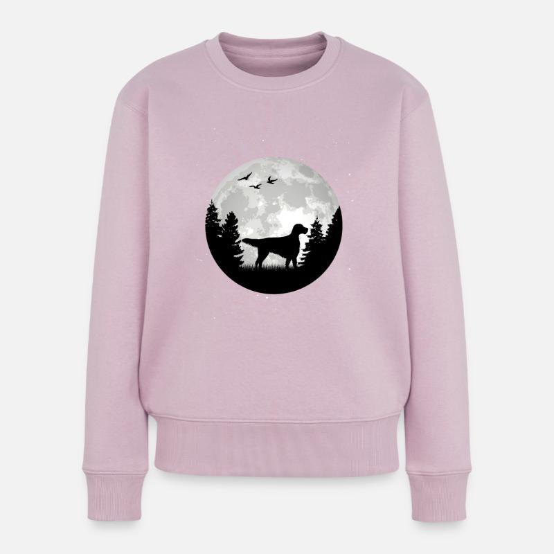 Setter anglais Lune Setter anglais - Pull Premium bio Femme - rose poudré