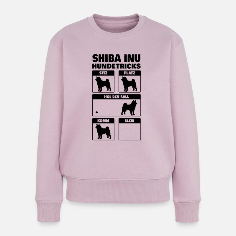 Shiba Inu Hundetricks - Frauen Premium Bio Pullover - Altrosa