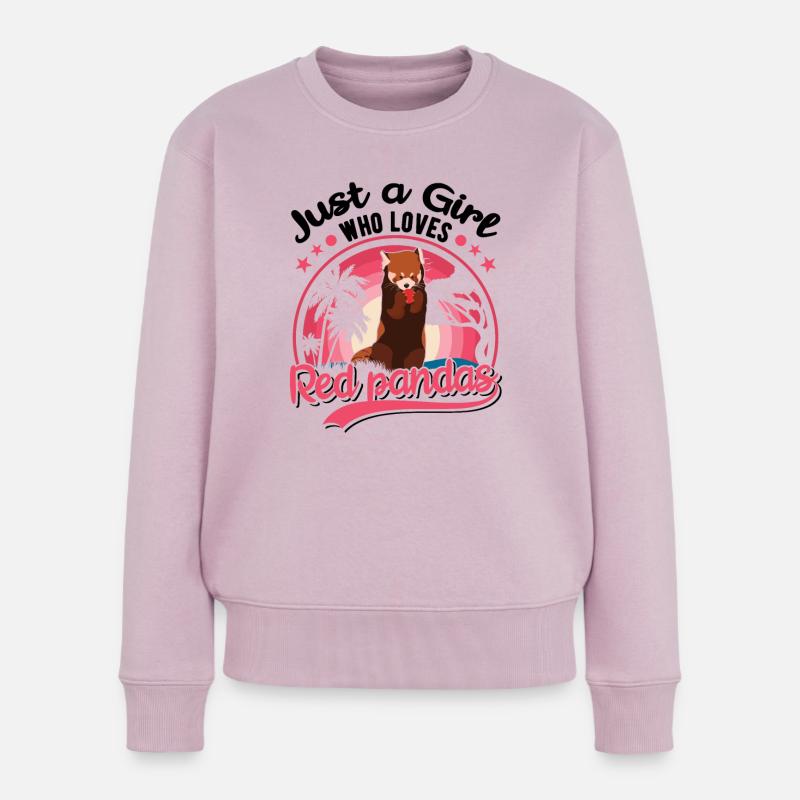 Roter Panda Mädchen Red Panda - Frauen Premium Bio Pullover - Altrosa