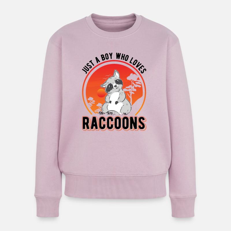 Waschbär Junge Raccoon - Frauen Premium Bio Pullover - Altrosa