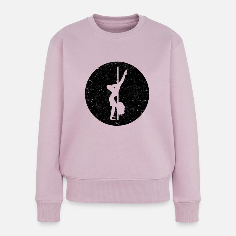 Pole Dance Silhouette Pole Dancer Pole - Pull Premium bio Femme - rose poudré