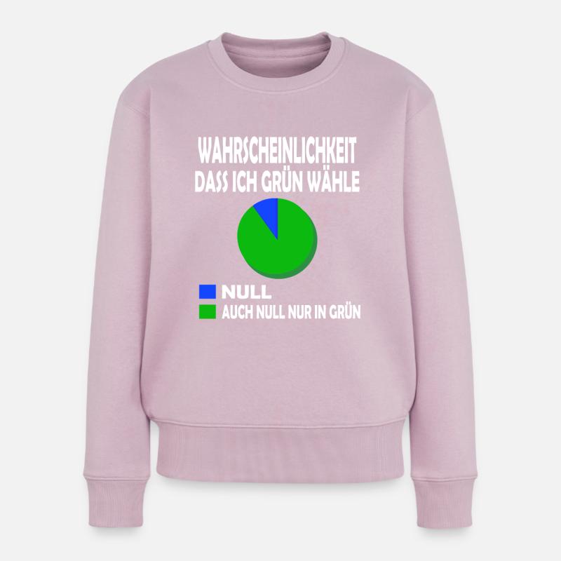 Wahrscheinlichkeit dass ich Grün wähle Null T-Shi - Frauen Premium Bio Pullover - Altrosa