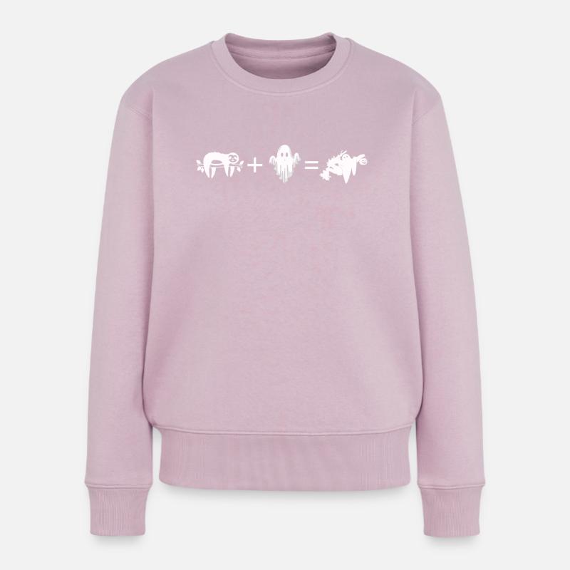 Sloth + Ghost = Halloween Ghost Sloth - Frauen Premium Bio Pullover - Altrosa