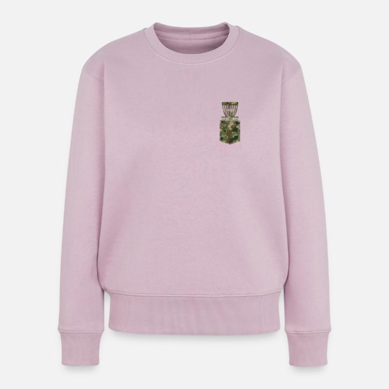 Disc golf basket - Disc Golf Player Disc Golfer - Frauen Premium Bio Pullover - Altrosa