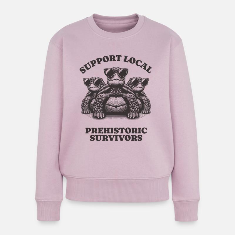 Support Local Prehistoric Survivors Turtle - Frauen Premium Bio Pullover - Altrosa