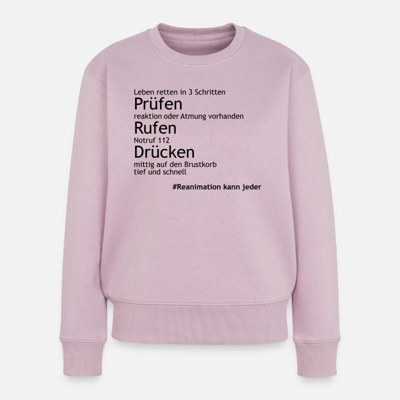 Reanimation_in_3Schritten - Frauen Premium Bio Pullover - Altrosa