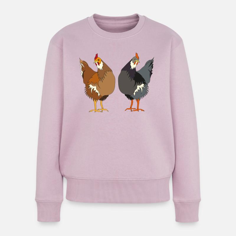Huehner - Frauen Premium Bio Pullover - Altrosa