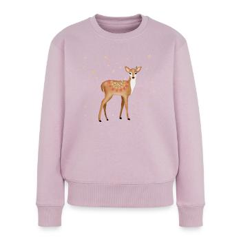 Reh - Frauen Premium Bio Pullover - Altrosa - Vorne - Julia (174cm)