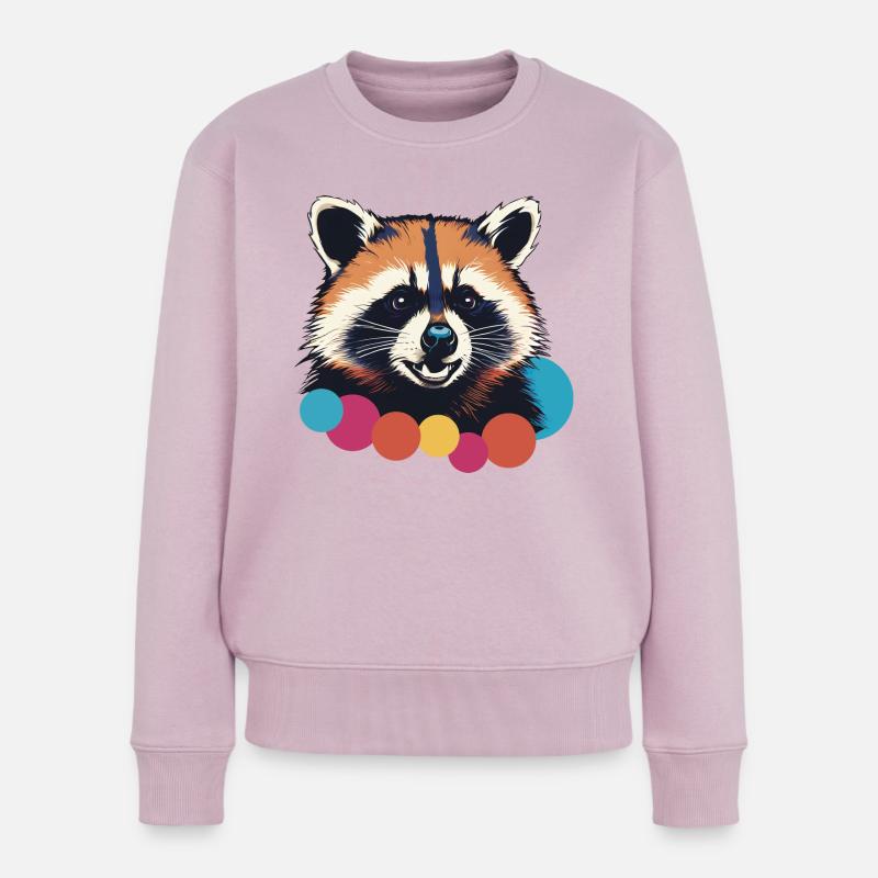 Glücklicher Roter Panda - Frauen Premium Bio Pullover - Altrosa