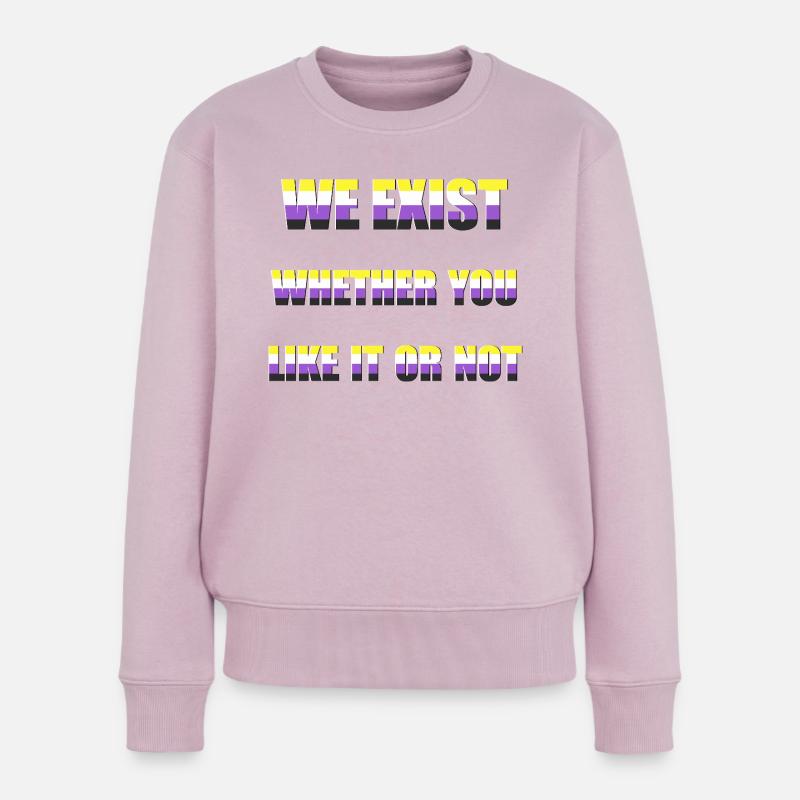 We Exist - Nicht-binäres Flag - Frauen Premium Bio Pullover - Altrosa
