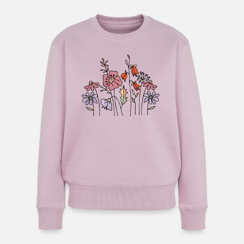 Blumen - Frauen Premium Bio Pullover - Altrosa