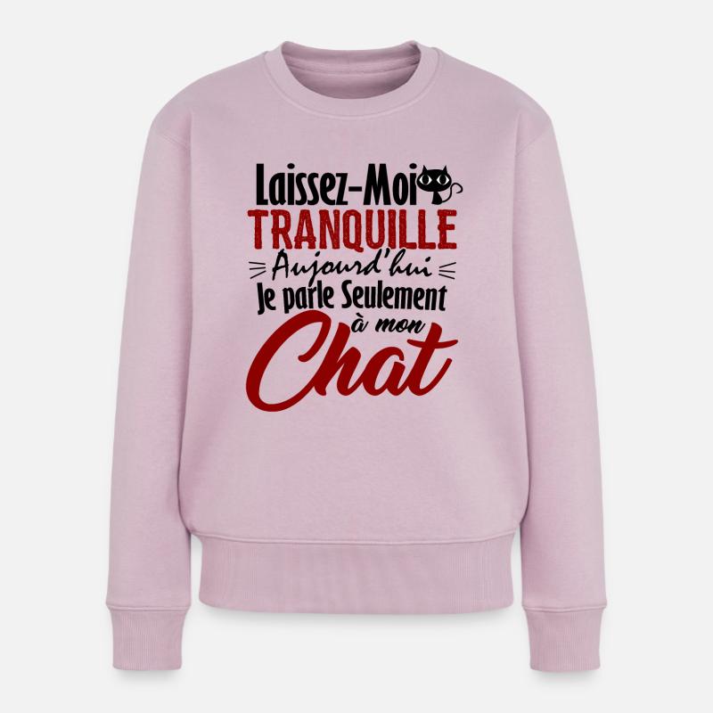 Heute spreche ich nur zu meiner Katze - Frauen Premium Bio Pullover - Altrosa