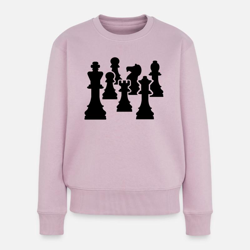 Schach - Frauen Premium Bio Pullover - Altrosa