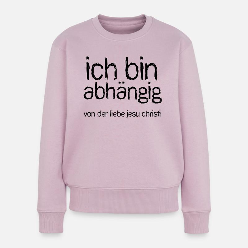 abhängig (JESUS-shirts) - Frauen Premium Bio Pullover - Altrosa