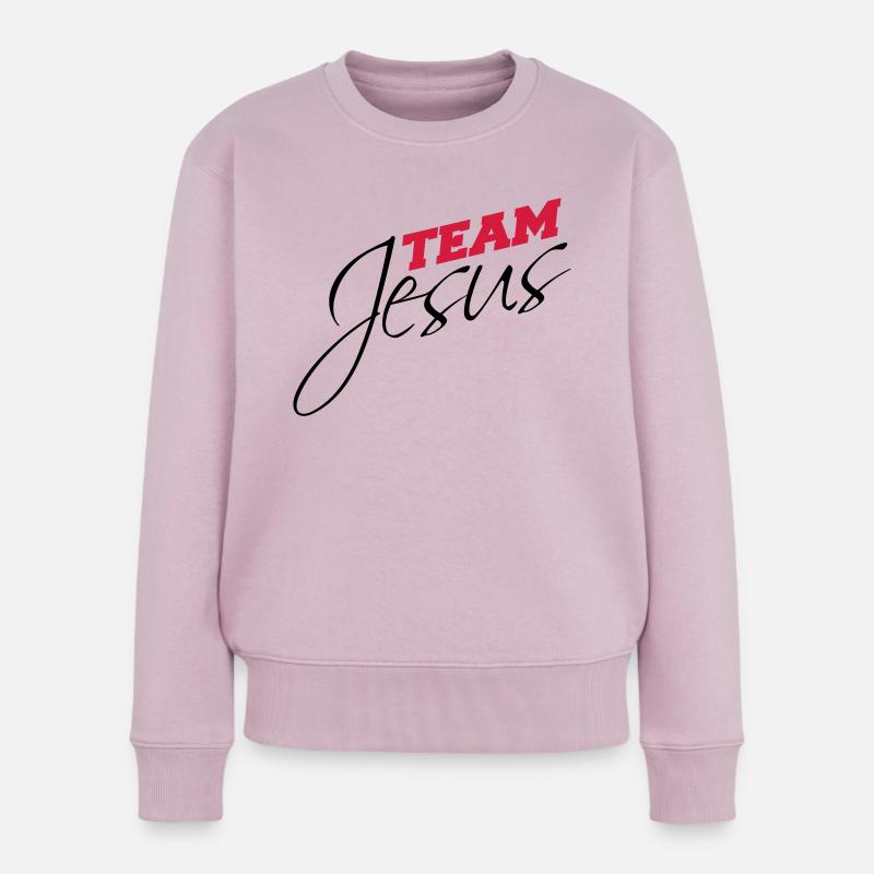 Équipe catholique Jésus-Christ évangélique - Pull Premium bio Femme - rose poudré