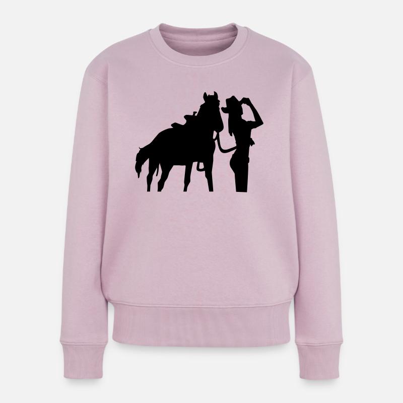 Cowboy - Frauen Premium Bio Pullover - Altrosa