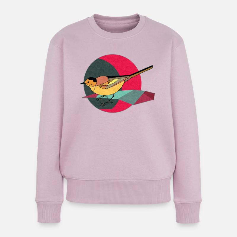 Bunter Vogel - Frauen Premium Bio Pullover - Altrosa